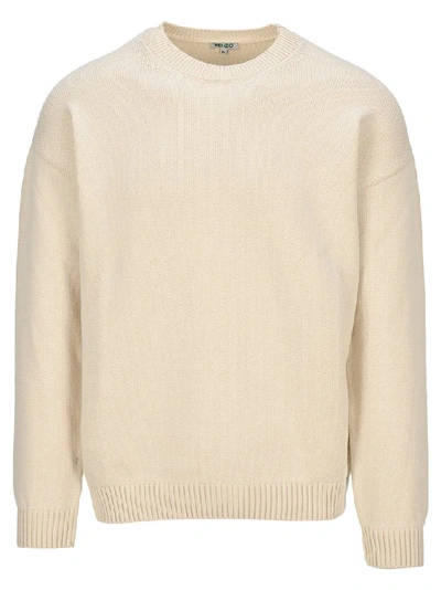 Shop Kenzo Knitted Logo Sweater In White