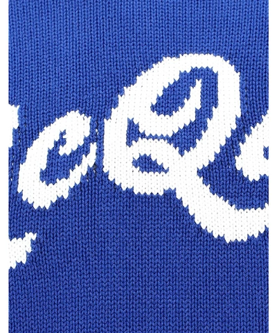 Shop Alexander Mcqueen Intarsia Logo Sweater In Blue