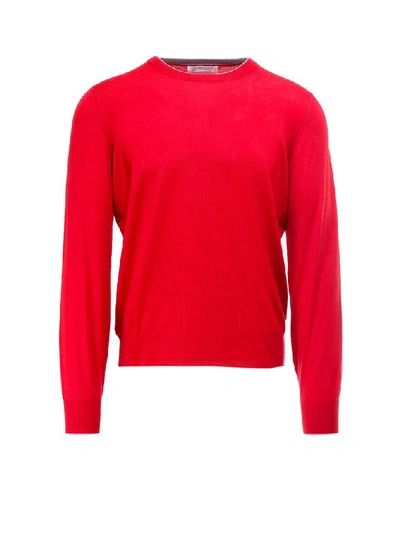Shop Brunello Cucinelli Crew Neck Knitted Sweater In Red