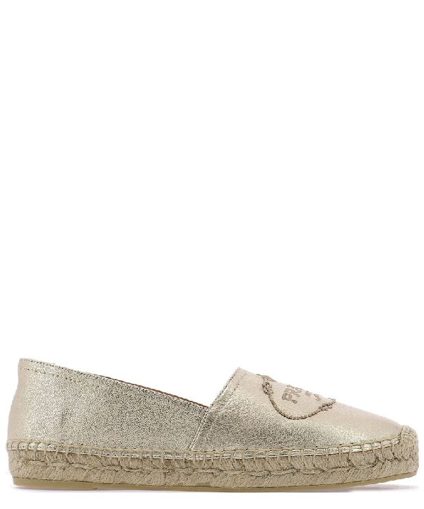 prada gold espadrilles