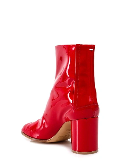 Shop Maison Margiela Tabi Ankle Boots In Red
