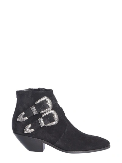 Shop Saint Laurent West Western Boots In Black