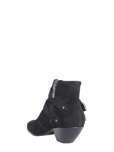 Shop Saint Laurent West Western Boots In Black