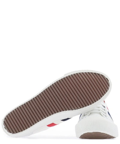 Shop Thom Browne Stripe Print Brogue Sneakers In White