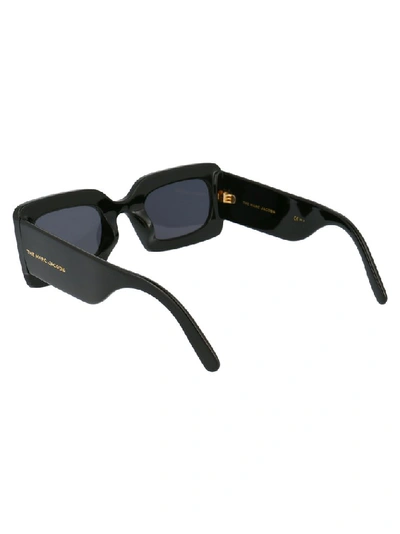 Shop Marc Jacobs Eyewear Logo Embellished Sunglasses In Black