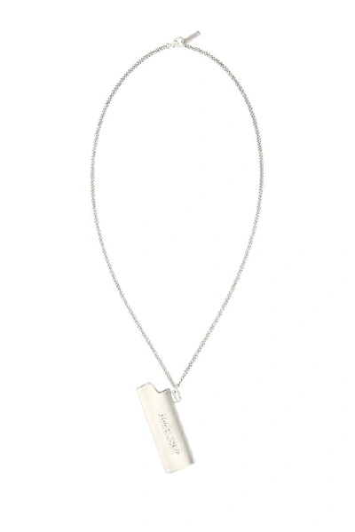 Shop Ambush Logo Lighter Case Necklace In Silver