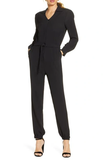 Shop Fraiche By J Utility Long Sleeve Jumpsuit In Black