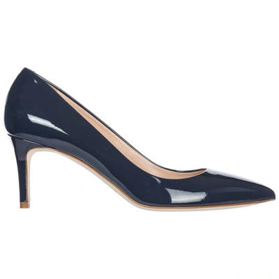 Shop Sergio Levantesi Women's Leather Pumps Court Shoes High Heel Glory In Blue