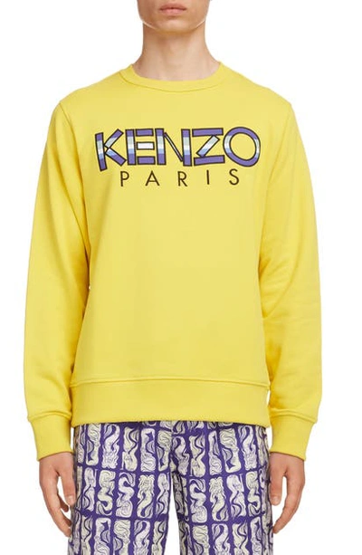 Shop Kenzo Paris Crewneck Sweatshirt In Lemon