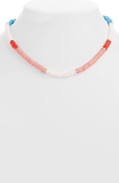 Shop Isabel Marant Beaded Collar Necklace In Pink/ Silver