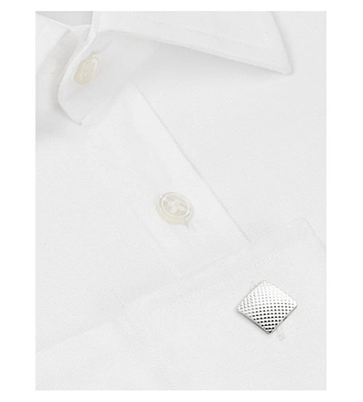 Shop Lanvin Textured Square Cufflinks In Silver