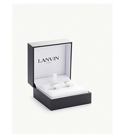 Shop Lanvin Textured Square Cufflinks In Silver