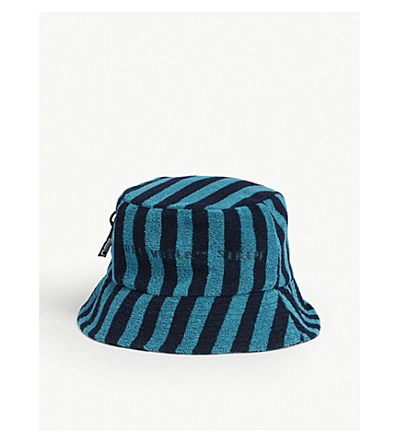 Shop Off-white Towel Stripe Bucket Hat In Petrol Blue