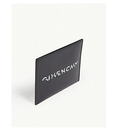 Shop Givenchy Staggered Logo Leather Card Holder