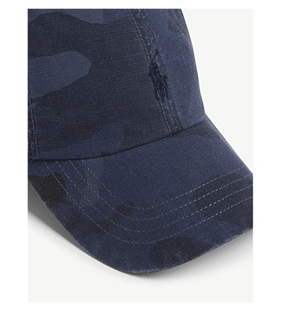 Shop Polo Ralph Lauren Camouflage Baseball Cap In Blue Surplus Camo