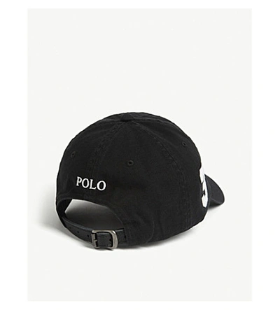 Shop Polo Ralph Lauren Embroidered Logo Baseball Cap In Black