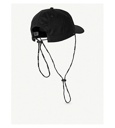 Shop Valentino Logo-embroidered Cotton Baseball Cap In Black White