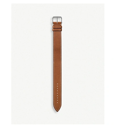 Shop Tom Ford Leather Watch Strap In Cognac