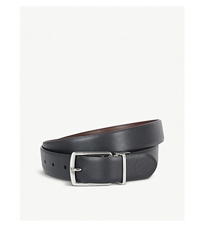 Shop Polo Ralph Lauren Reversible Leather Belt In Black Brown