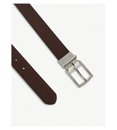Shop Polo Ralph Lauren Reversible Leather Belt In Black Brown