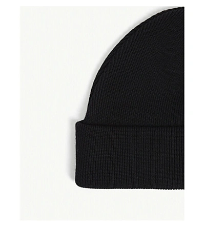 Shop Sandro Wool-blend Beanie Hat In Black