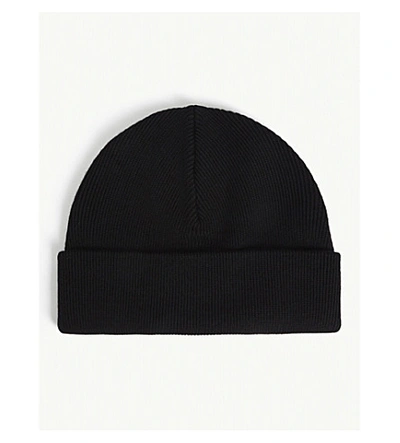 Shop Sandro Wool-blend Beanie Hat In Black