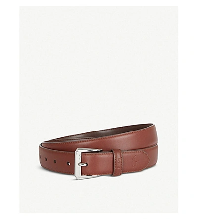 Shop Polo Ralph Lauren Bowed Leather Belt In Brown