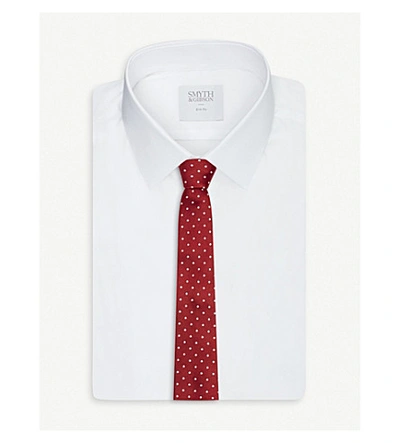 Shop Paul Smith Polka Dot Silk Tie In Red