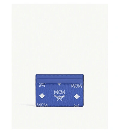 Shop Mcm Coated Canvas Card Holder In Surf The Web