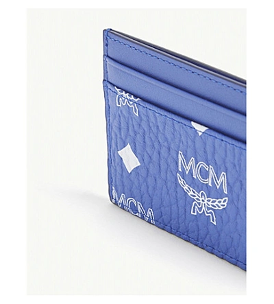 Shop Mcm Coated Canvas Card Holder In Surf The Web