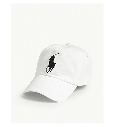 Shop Polo Ralph Lauren Embroidered Logo Baseball Cap In White
