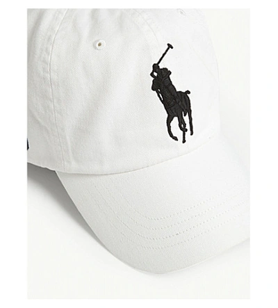 Shop Polo Ralph Lauren Embroidered Logo Baseball Cap In White