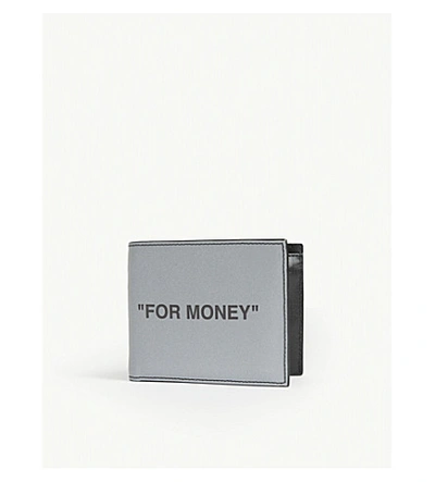 Shop Off-white “for Money” Leather Wallet In Silver+black