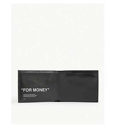 Shop Off-white “for Money” Leather Wallet In Silver+black