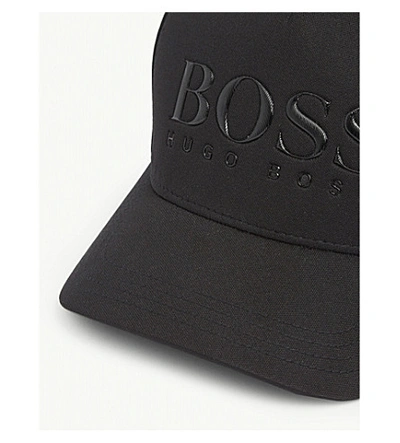 Shop Hugo Boss Logo Cap Cable In Black