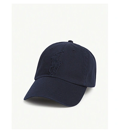 Shop Polo Ralph Lauren Embroidered Logo Baseball Cap In Navy