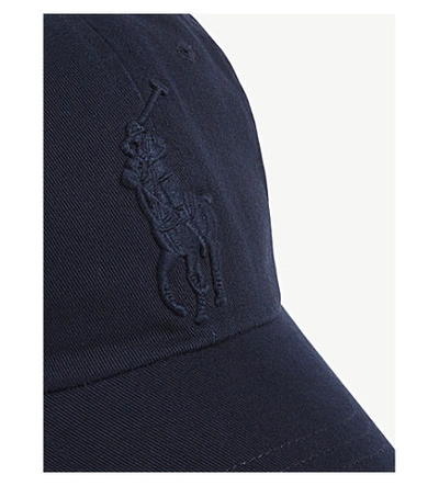 Shop Polo Ralph Lauren Embroidered Logo Baseball Cap In Navy
