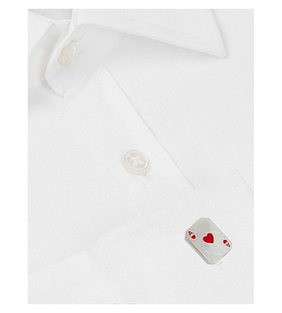 Shop Paul Smith Aces Card Cufflinks In Silver