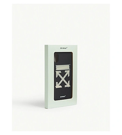 Shop Off-white Tape Arrow Logo Iphone Xs Cover In Black Beige
