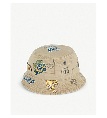 polo bucket hat khaki
