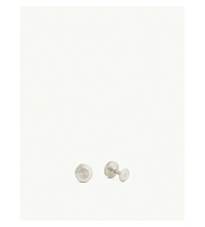 Shop Alice Made This Oliver Round Steel Cufflinks In Silver