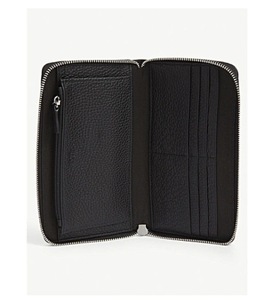 Shop Hugo Boss Crosstown Leather Zip Wallet In Black