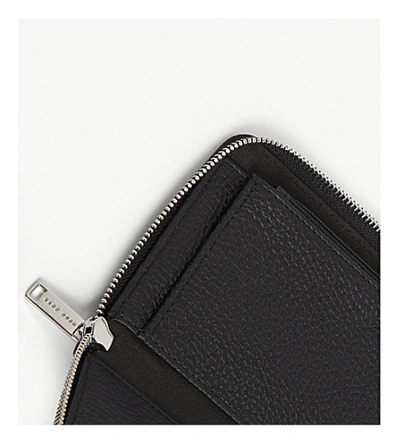 Shop Hugo Boss Crosstown Leather Zip Wallet In Black