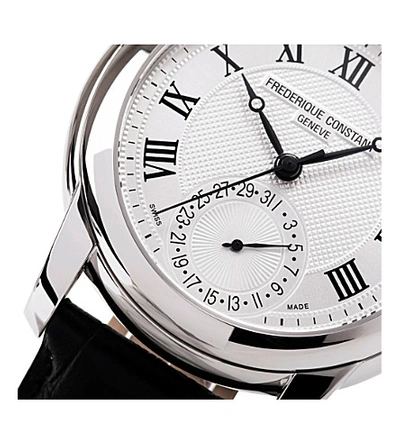 Shop Frederique Constant Fc-710mc4h6 Classic Stainless Steel And Leather Unisex Watch