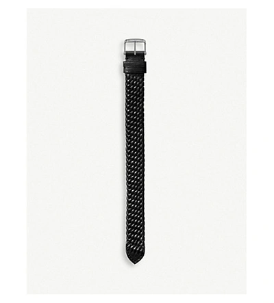 Shop Tom Ford Woven Leather Watch Strap In Noir
