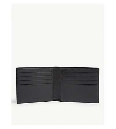 Shop Givenchy Leather Billfold Wallet In Black Blue