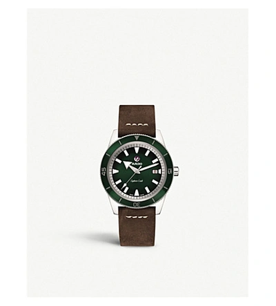 Shop Rado R32505315 Captain Cook Automatic Stainless-steel And Leather Watch In Green