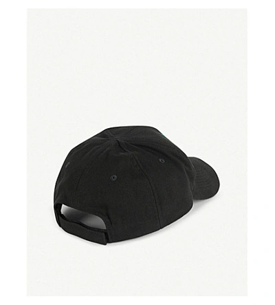 Shop Balenciaga Logo-patch Cotton Baseball Cap In Black