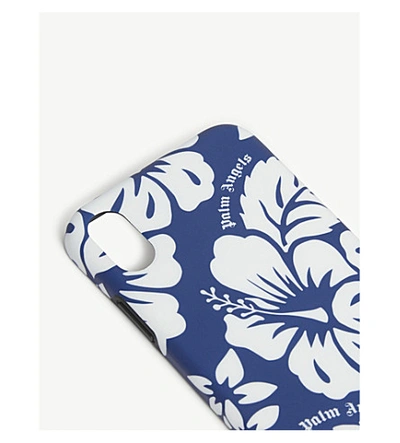 Shop Palm Angels Hawaiian Print Iphone X/xs Case In Blue White