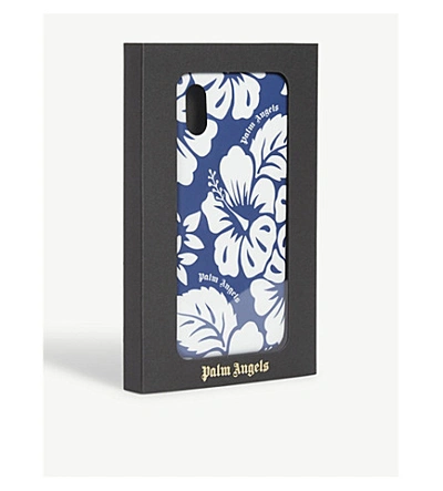 Shop Palm Angels Hawaiian Print Iphone X/xs Case In Blue White